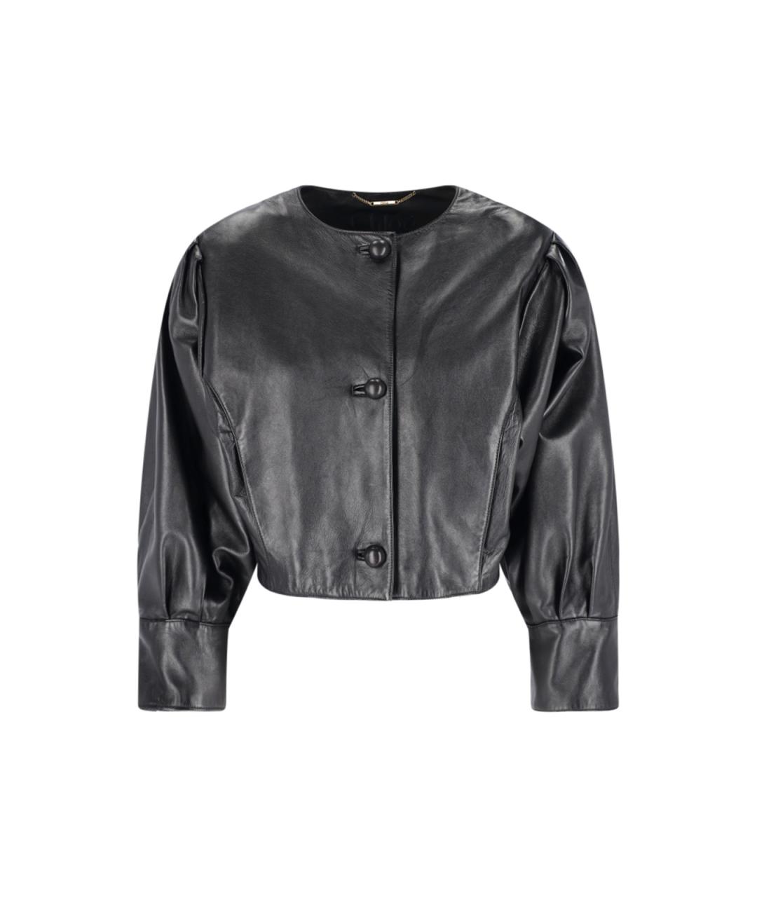 CHLOE Черная кожаная куртка, фото 1