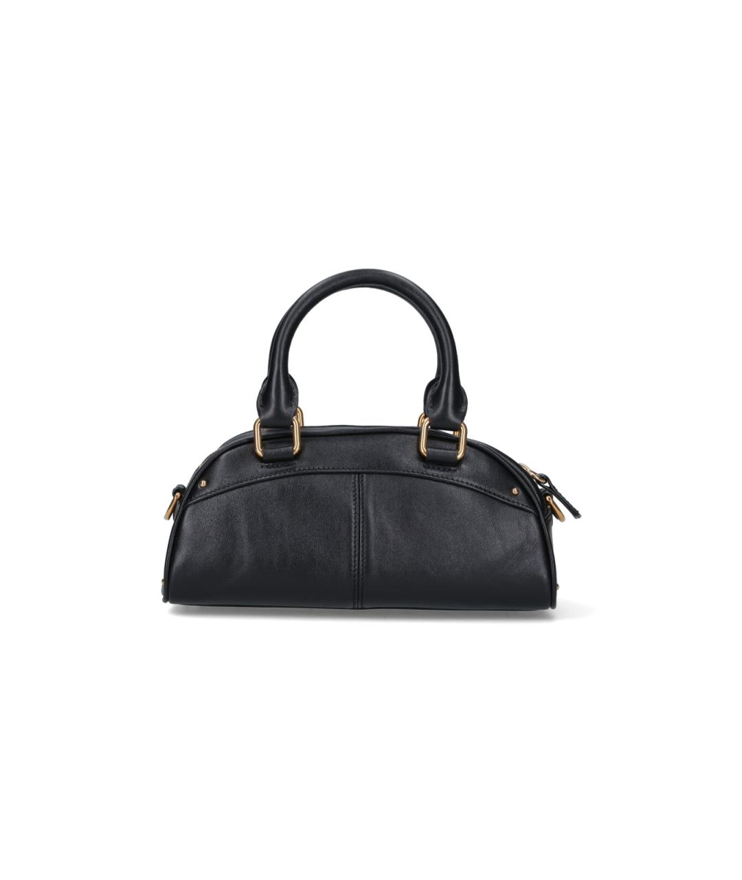 CHLOE Черная кожаная сумка с короткими ручками, фото 3