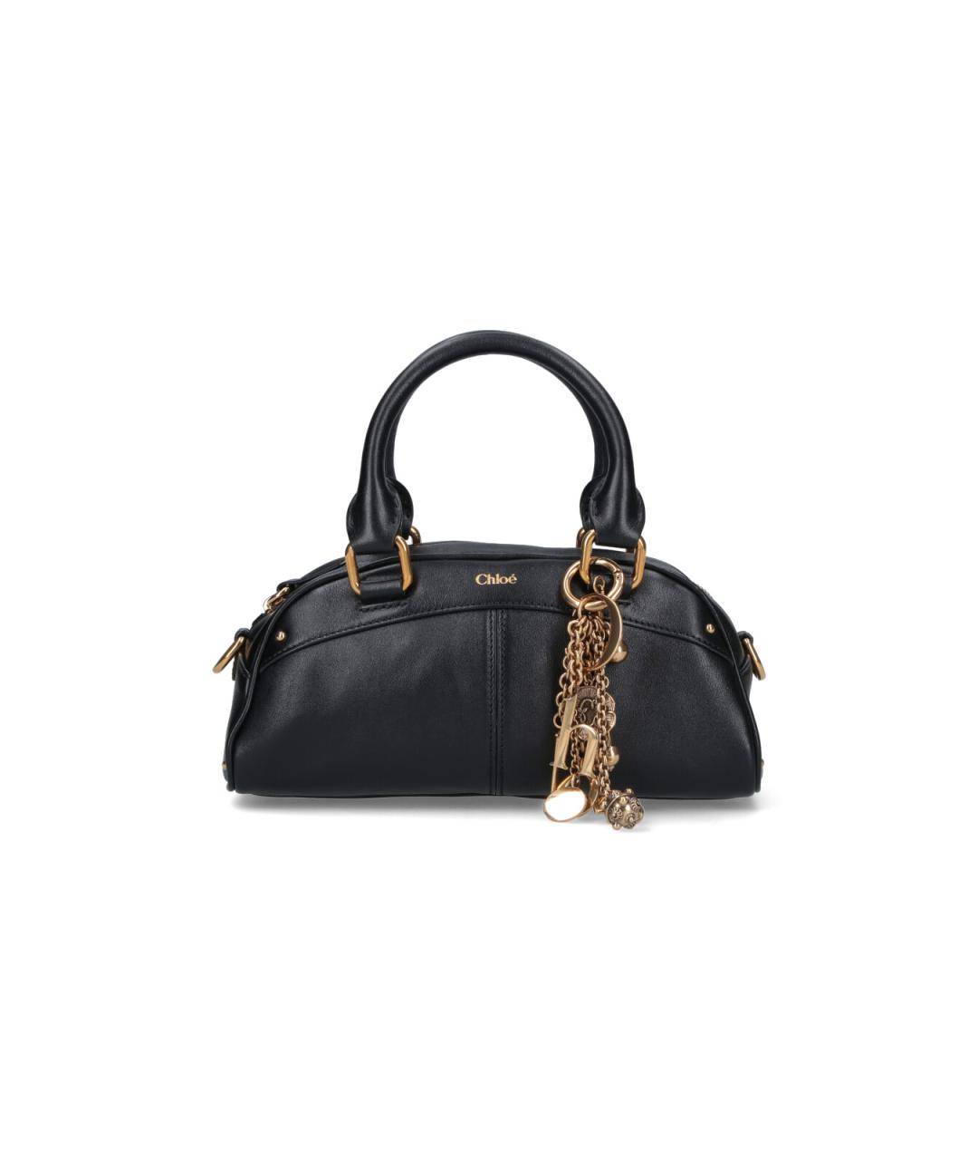 CHLOE Черная кожаная сумка с короткими ручками, фото 1