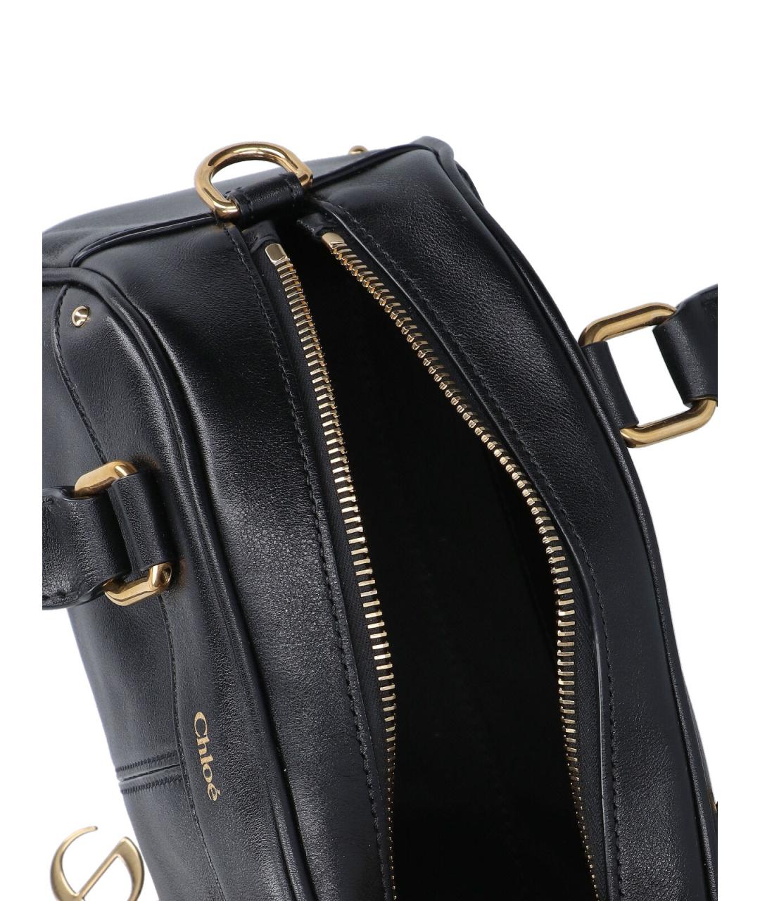 CHLOE Черная кожаная сумка с короткими ручками, фото 4