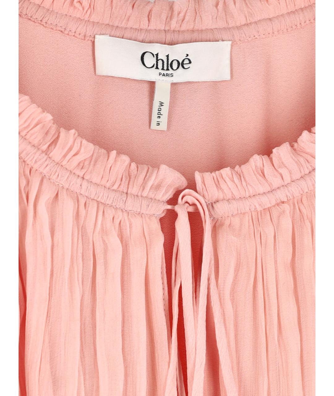 CHLOE Розовое шелковое платье, фото 3