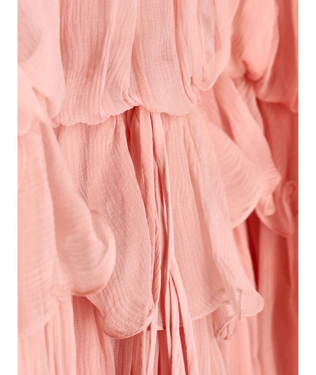 CHLOE Розовое шелковое платье, фото 5