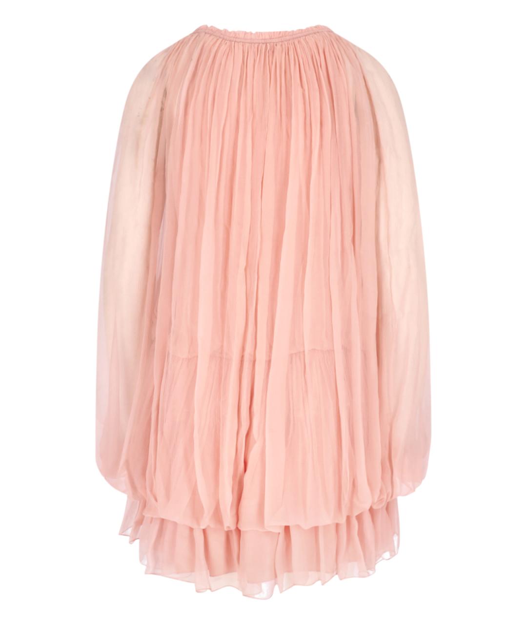 CHLOE Розовое шелковое платье, фото 2