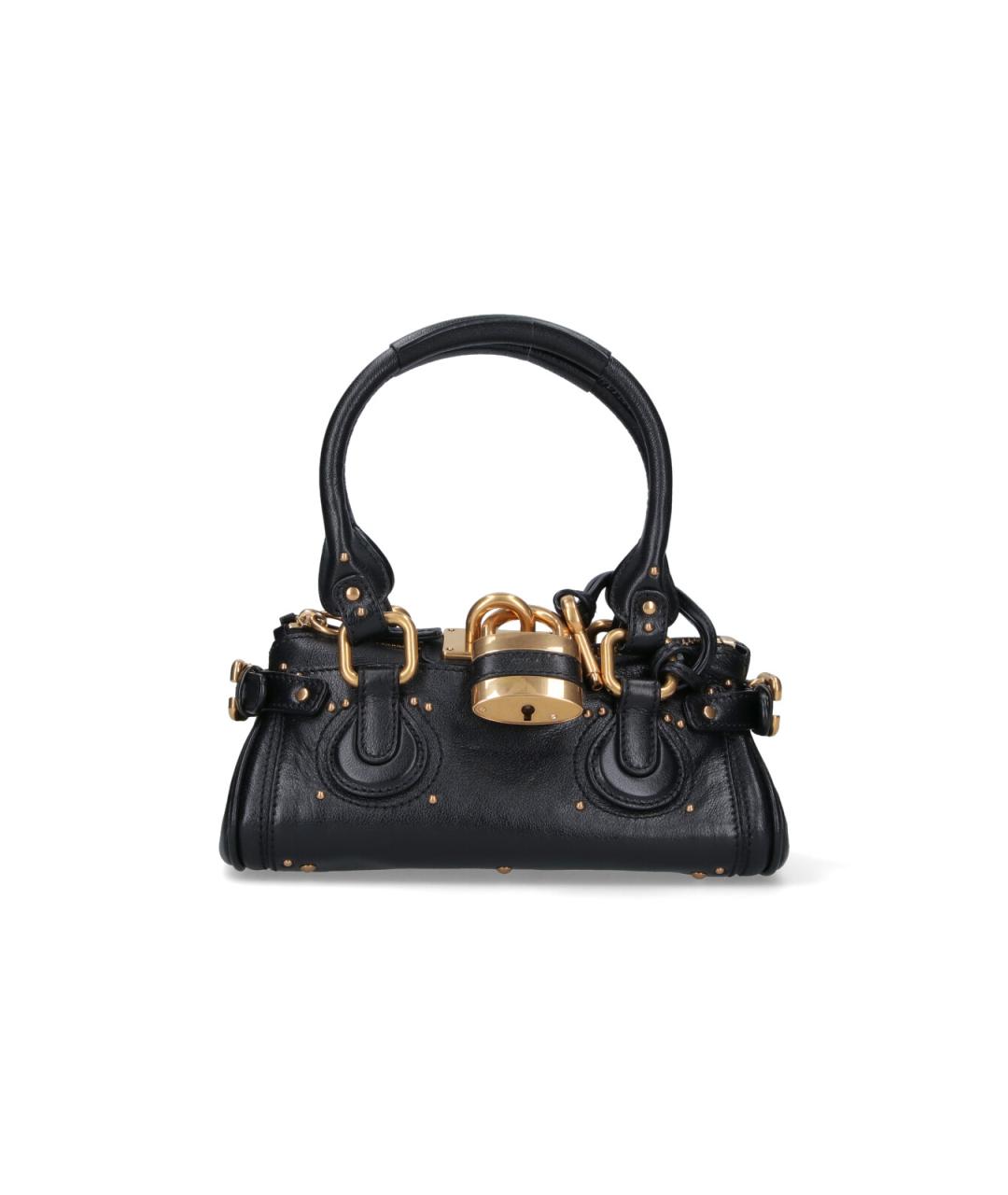 CHLOE Черная кожаная сумка с короткими ручками, фото 1
