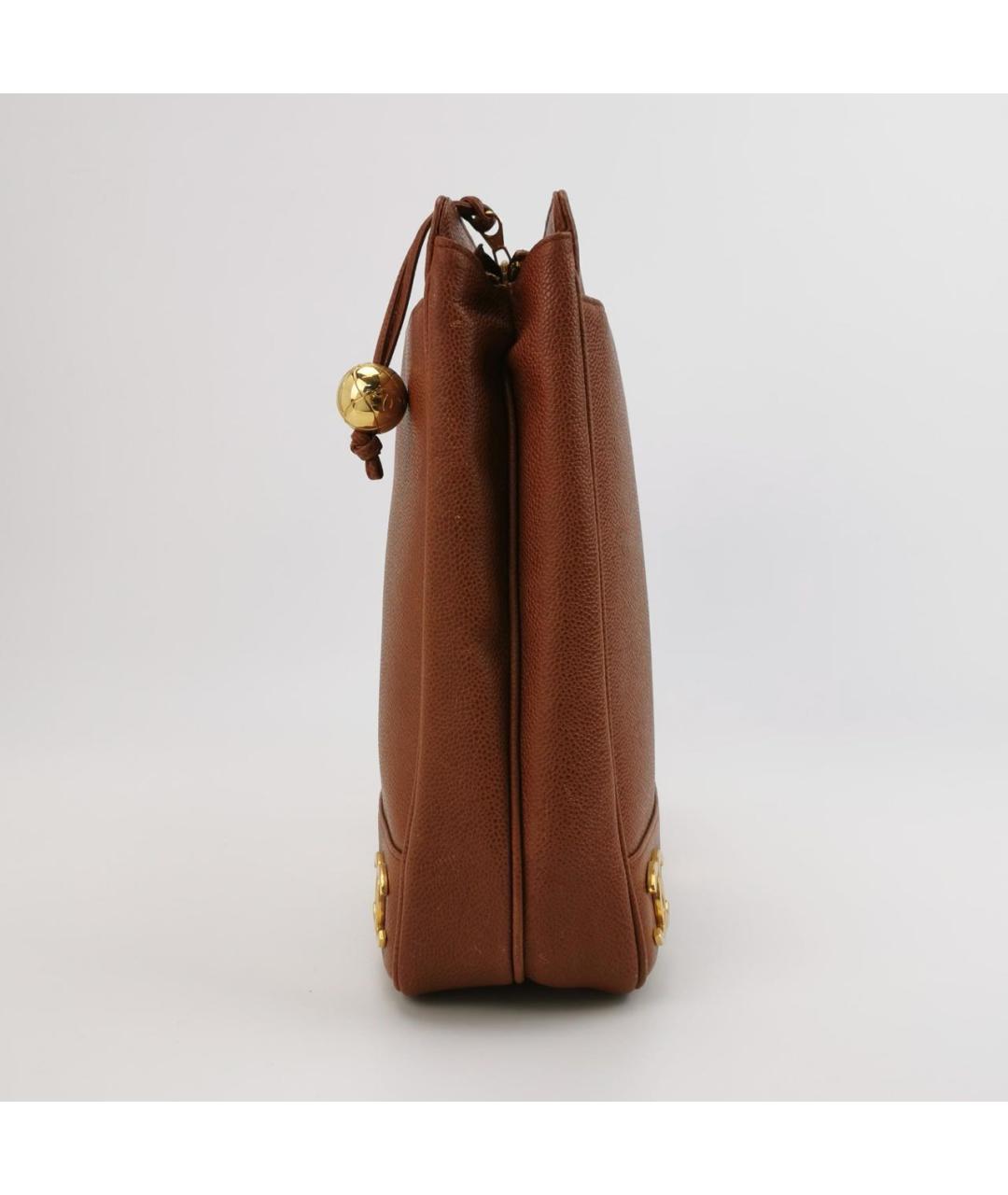CHANEL Коричневая кожаная сумка через плечо, фото 2