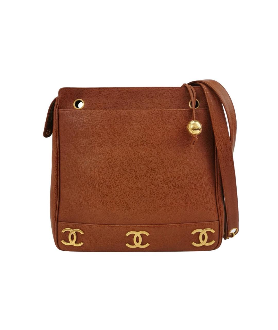 CHANEL Коричневая кожаная сумка через плечо, фото 9