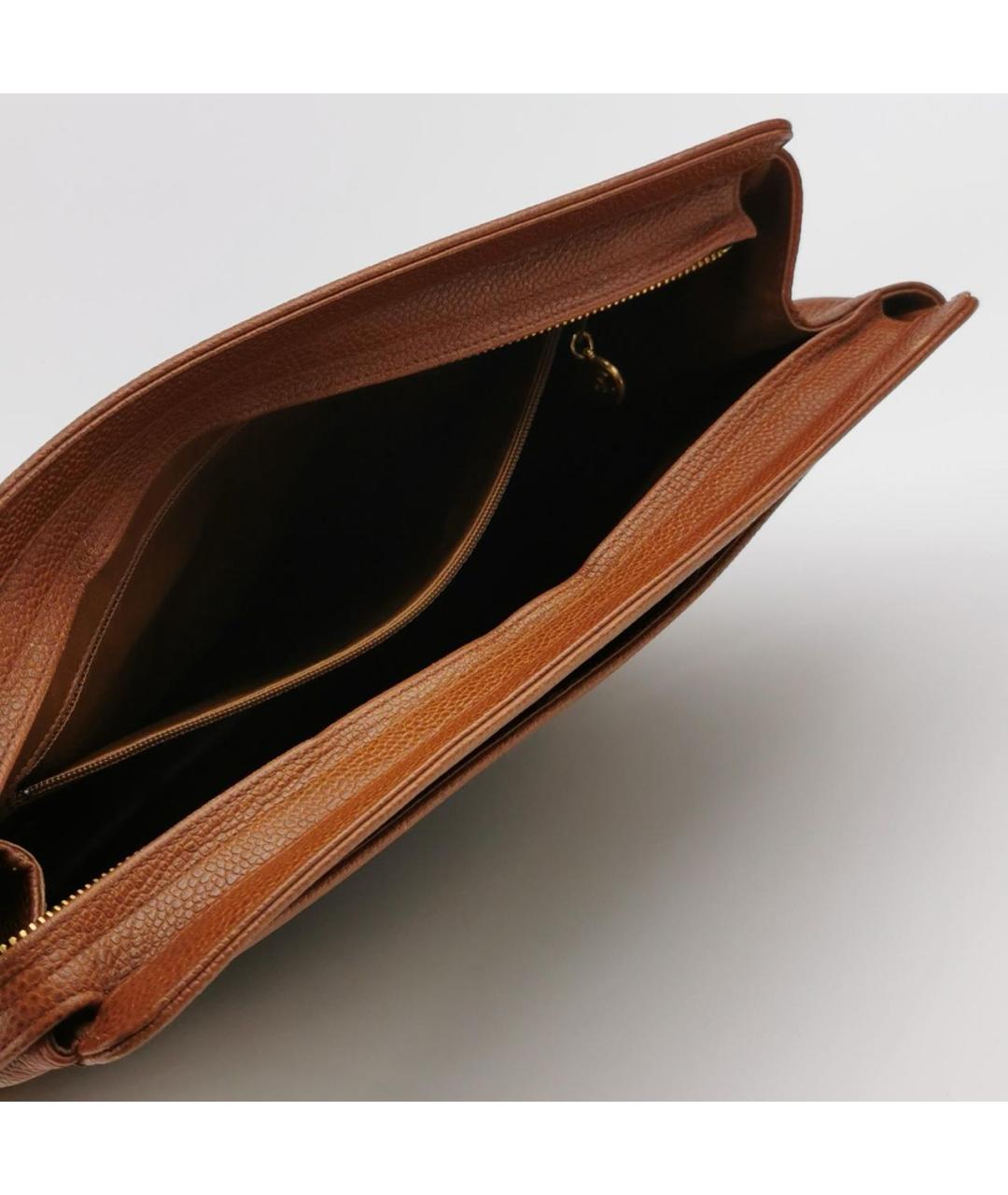 CHANEL Коричневая кожаная сумка через плечо, фото 6