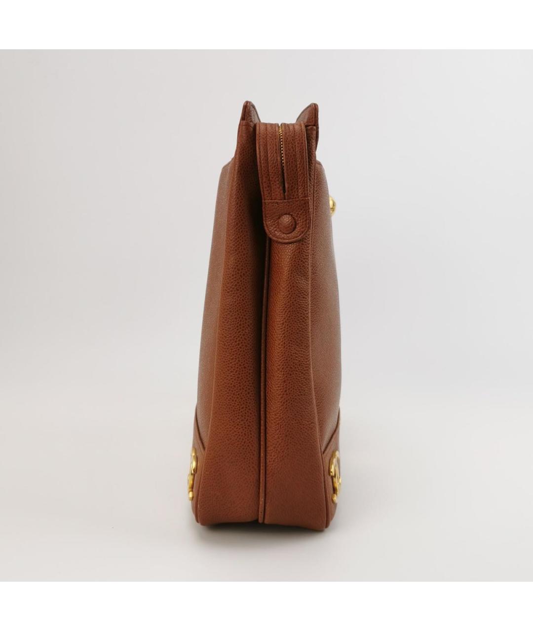 CHANEL Коричневая кожаная сумка через плечо, фото 3