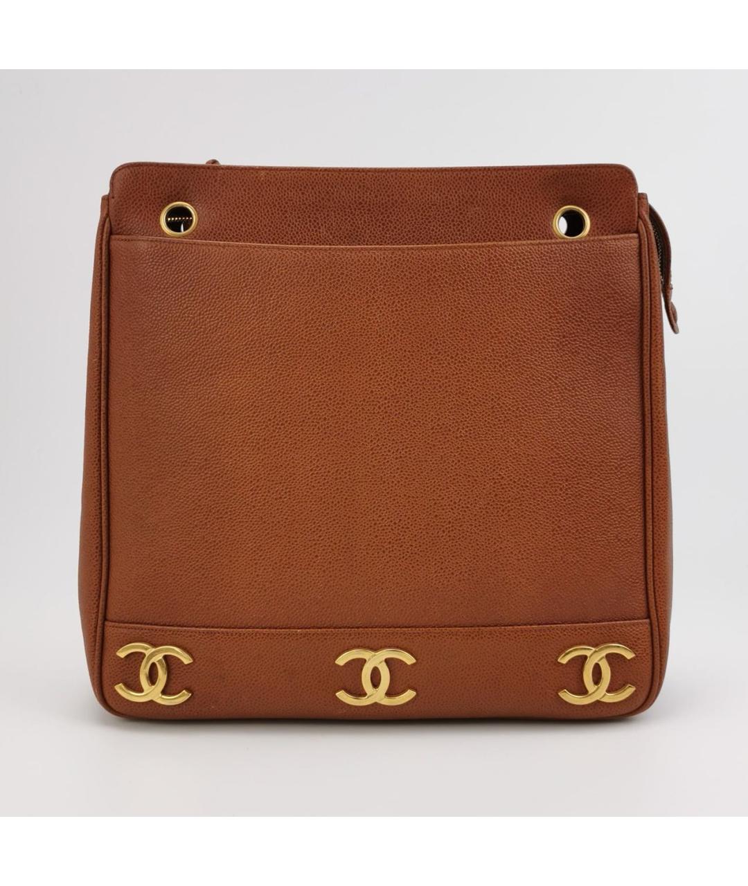 CHANEL Коричневая кожаная сумка через плечо, фото 4