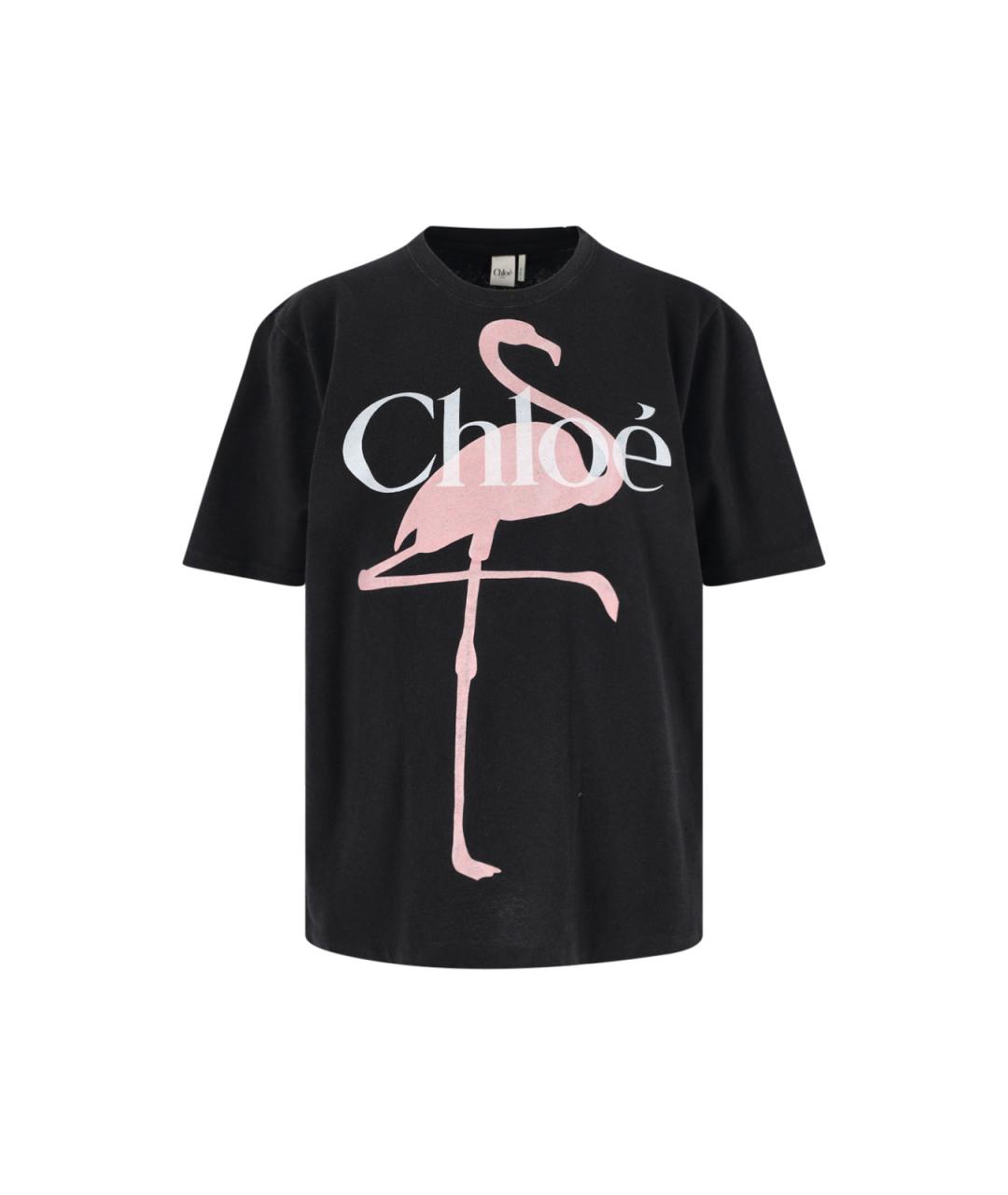 CHLOE Черная хлопковая футболка, фото 1