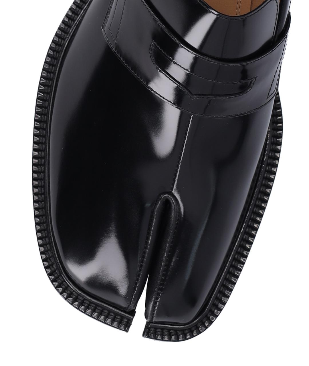 MAISON MARGIELA Черные кожаные низкие ботинки, фото 5