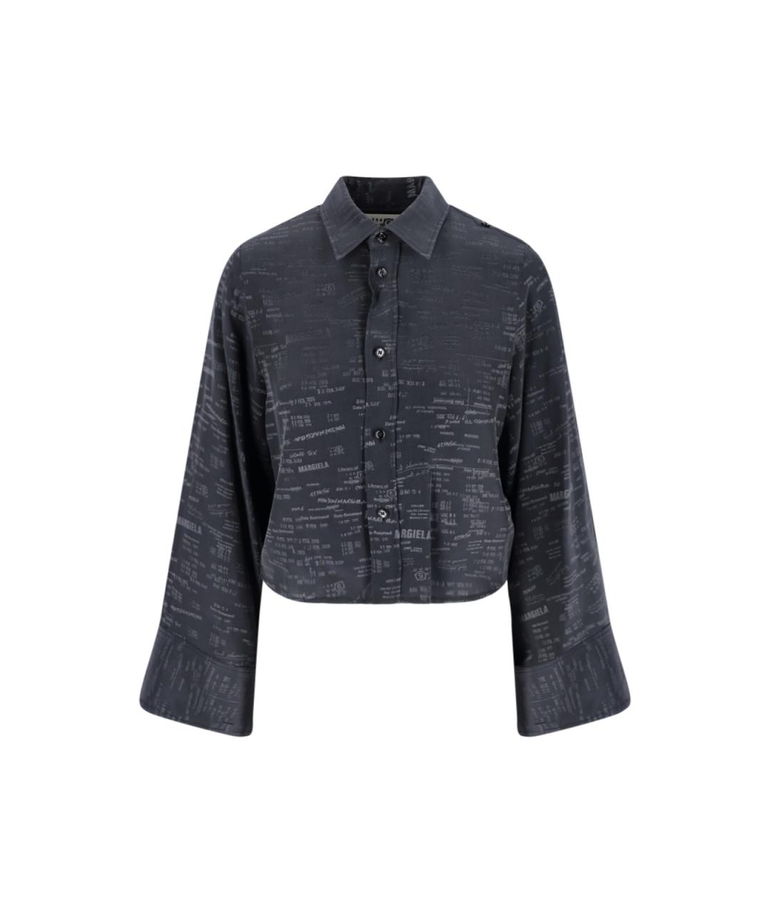 MM6 MAISON MARGIELA Антрацитовая ацетатная рубашка, фото 1