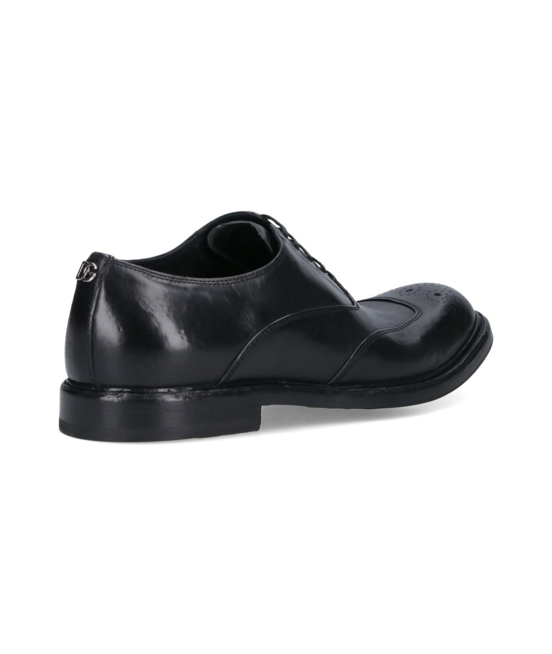 DOLCE&GABBANA Черные кожаные низкие ботинки, фото 4