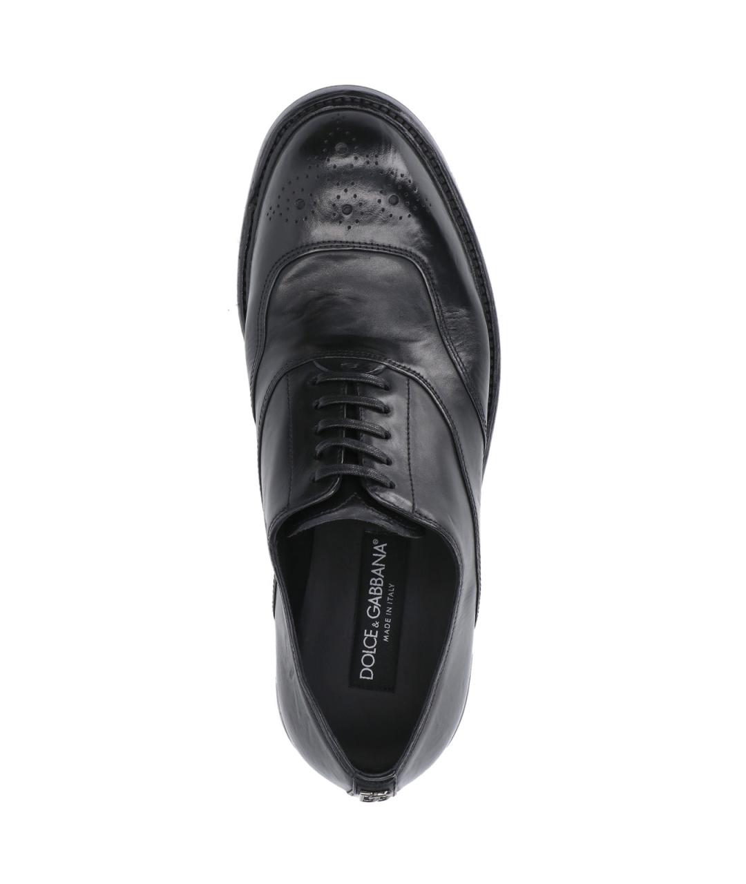 DOLCE&GABBANA Черные кожаные низкие ботинки, фото 5