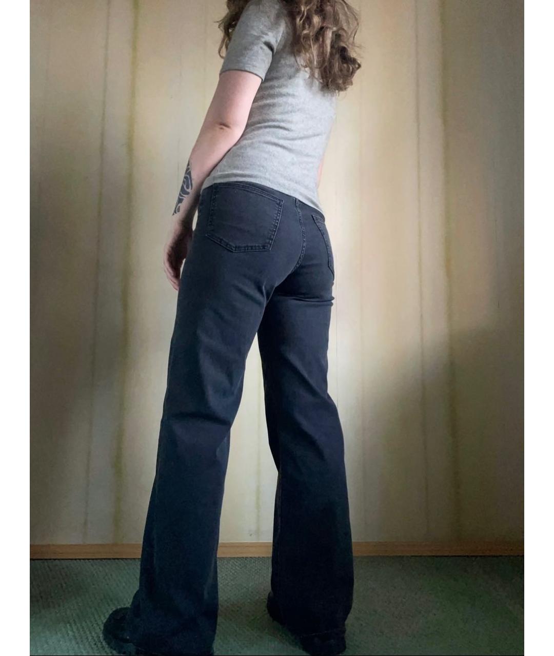 MAJE Антрацитовые хлопко-полиэстеровые прямые джинсы, фото 5