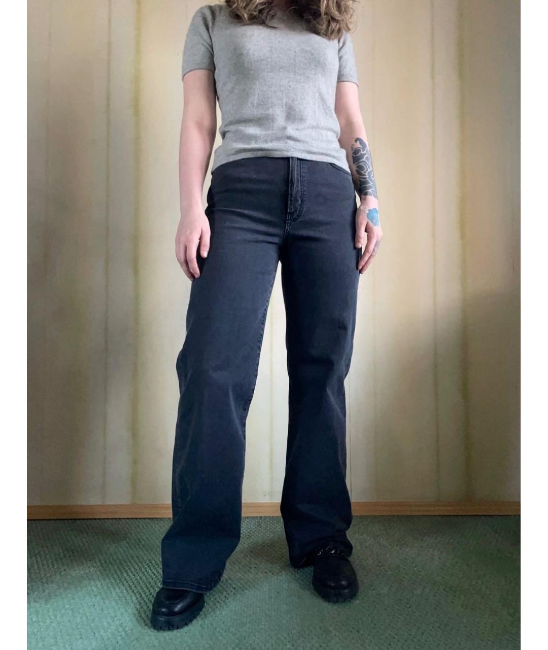 MAJE Антрацитовые хлопко-полиэстеровые прямые джинсы, фото 6