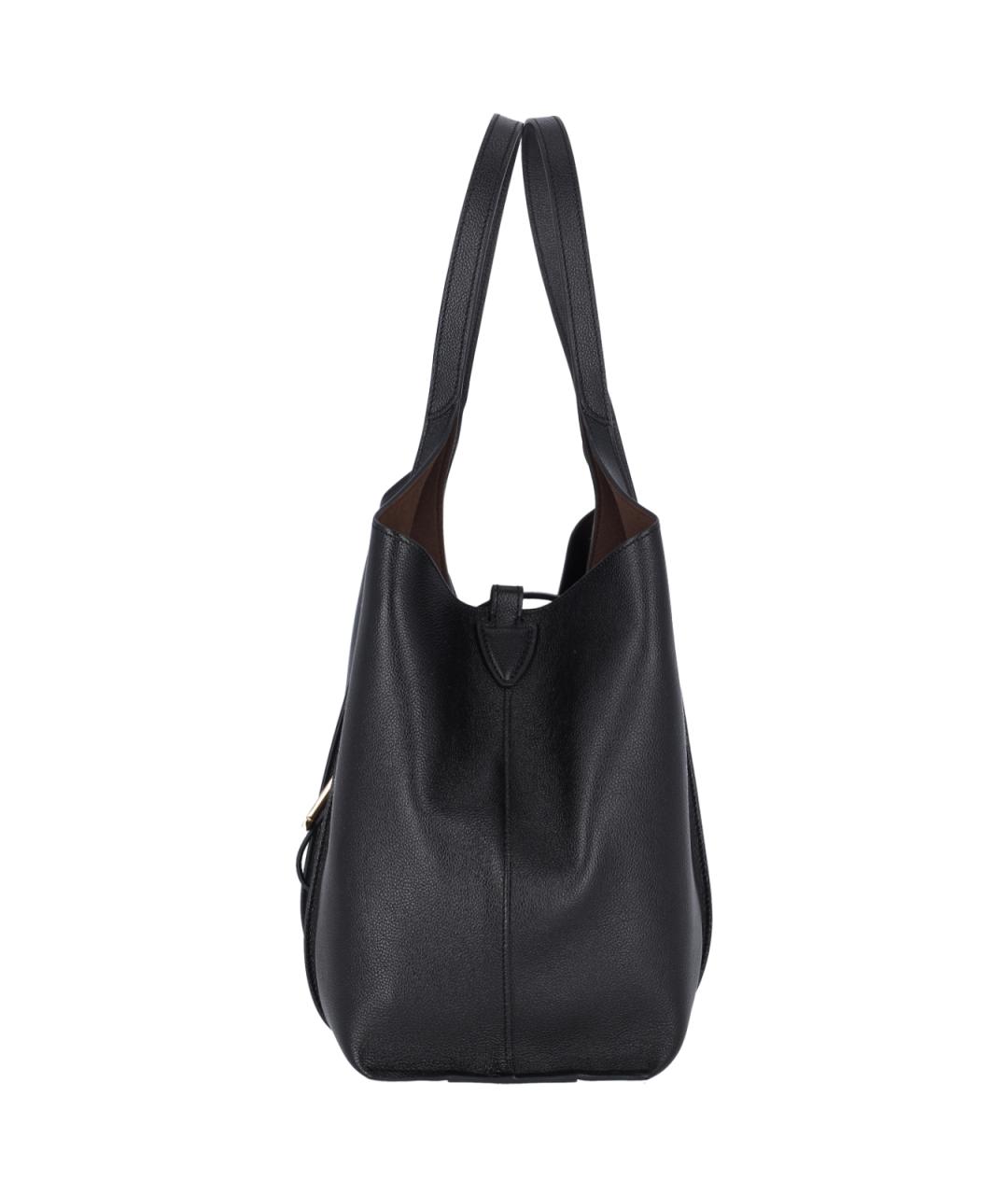 TOD'S Черная кожаная сумка тоут, фото 5