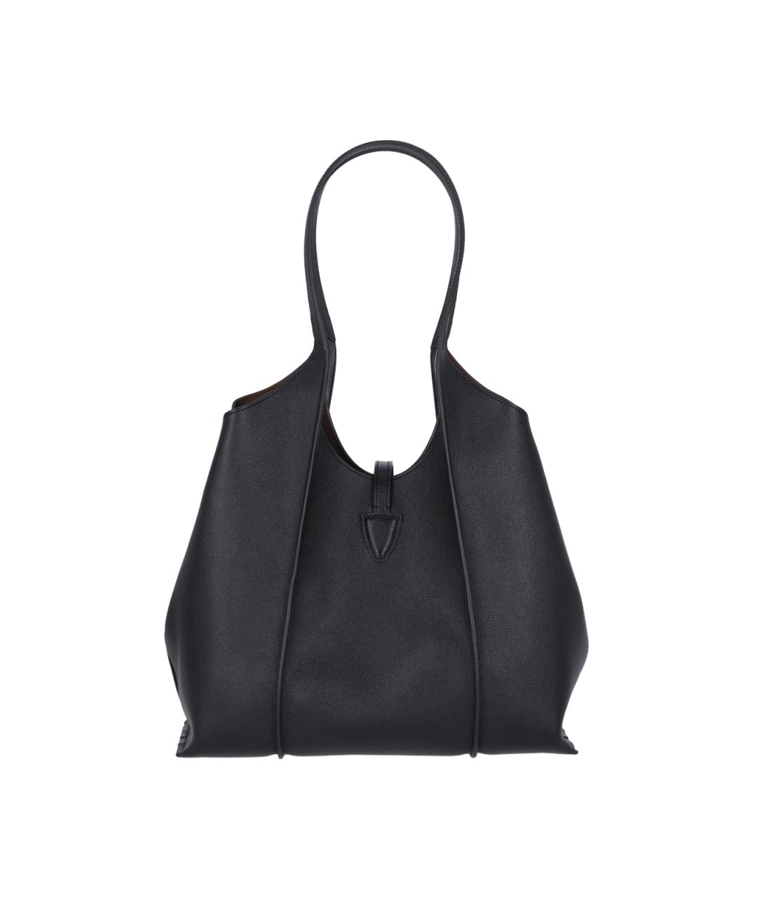 TOD'S Черная кожаная сумка тоут, фото 3