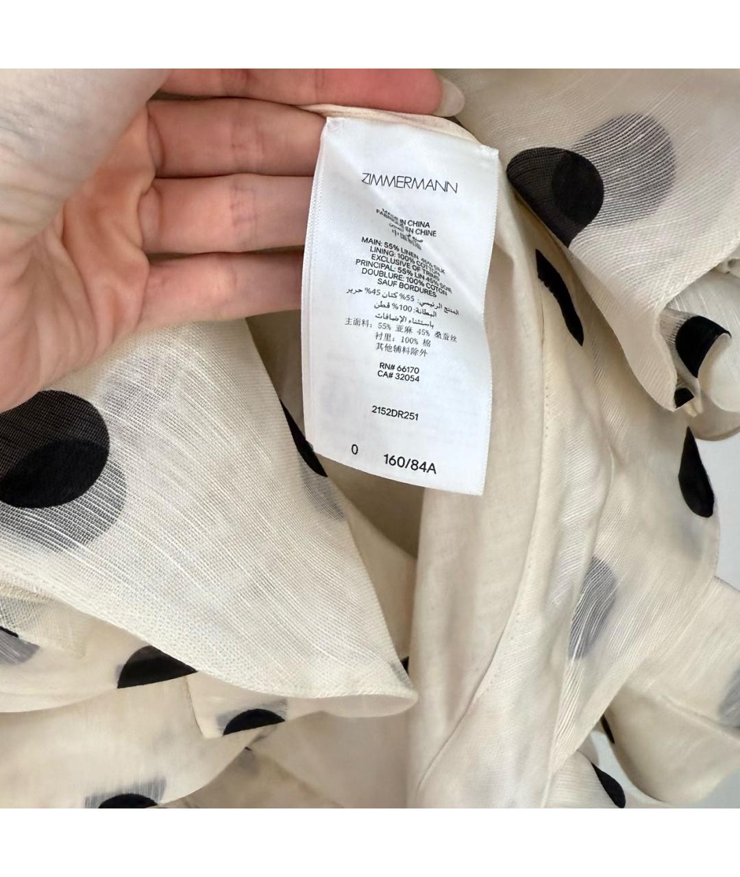 ZIMMERMANN Бежевый льняной сарафан, фото 5