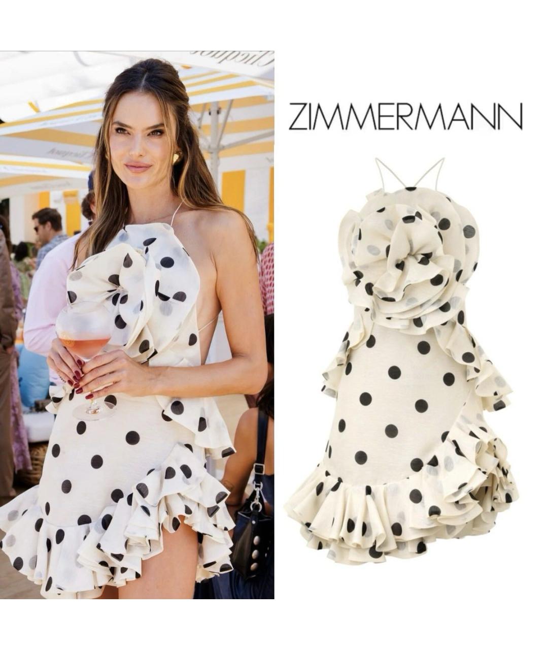 ZIMMERMANN Бежевый льняной сарафан, фото 4