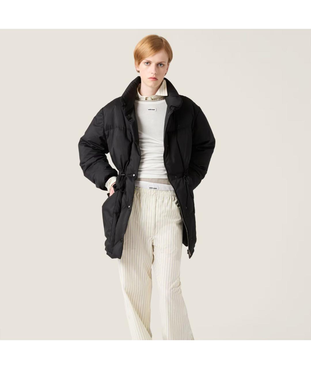 MIU MIU Черный полиамидовый пуховик, фото 2