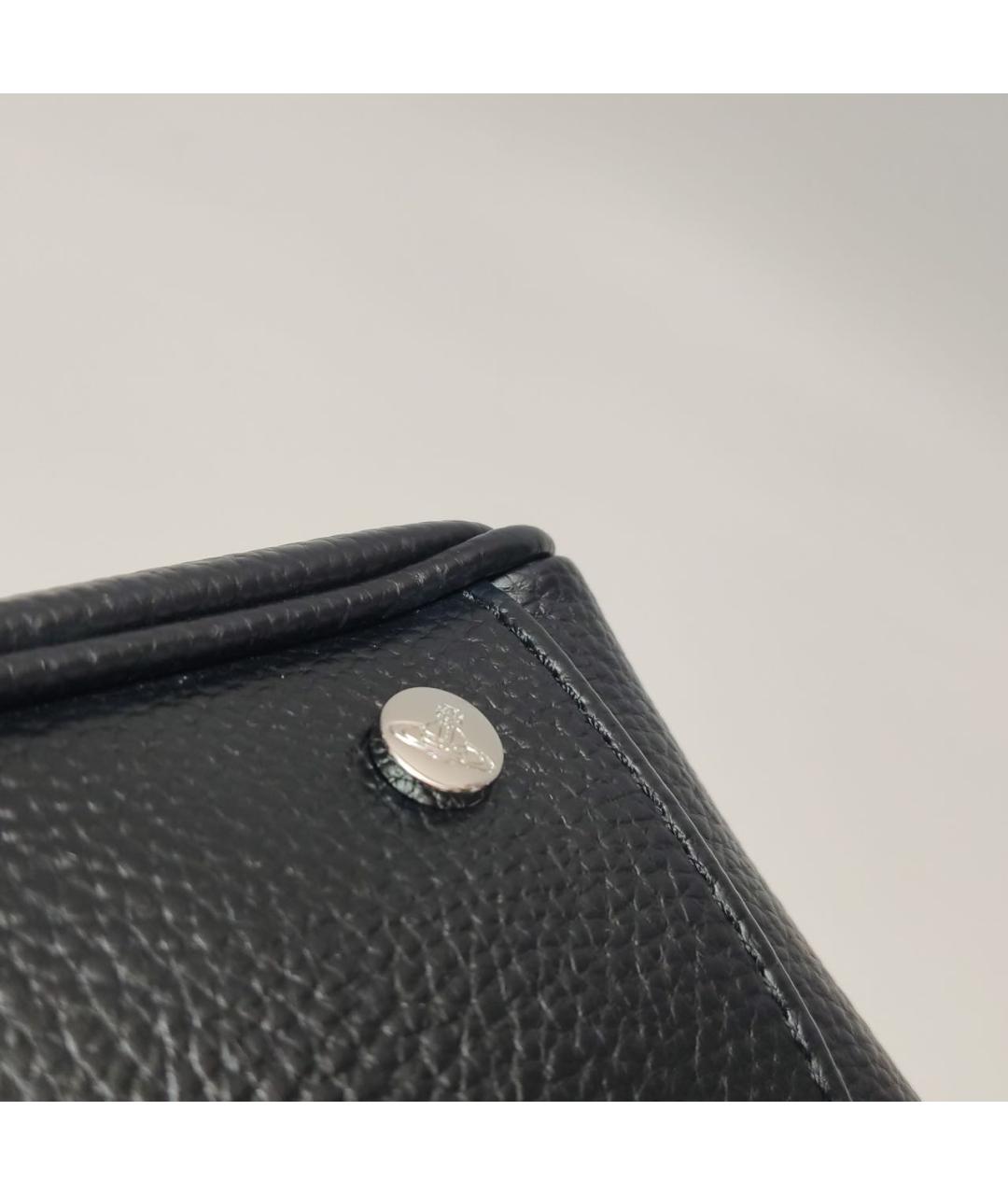 VIVIENNE WESTWOOD Черная кожаная сумка через плечо, фото 7
