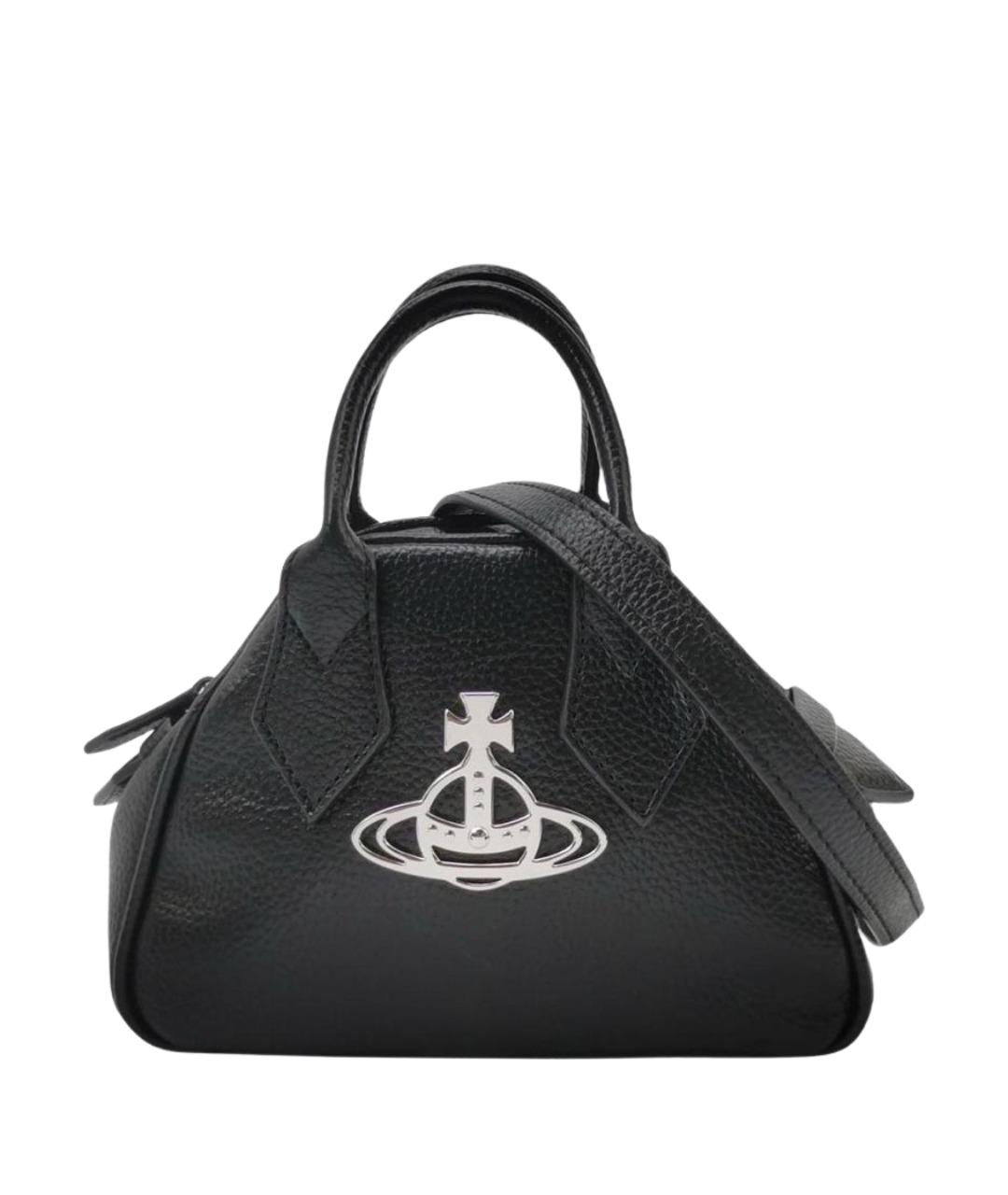 VIVIENNE WESTWOOD Черная кожаная сумка через плечо, фото 1