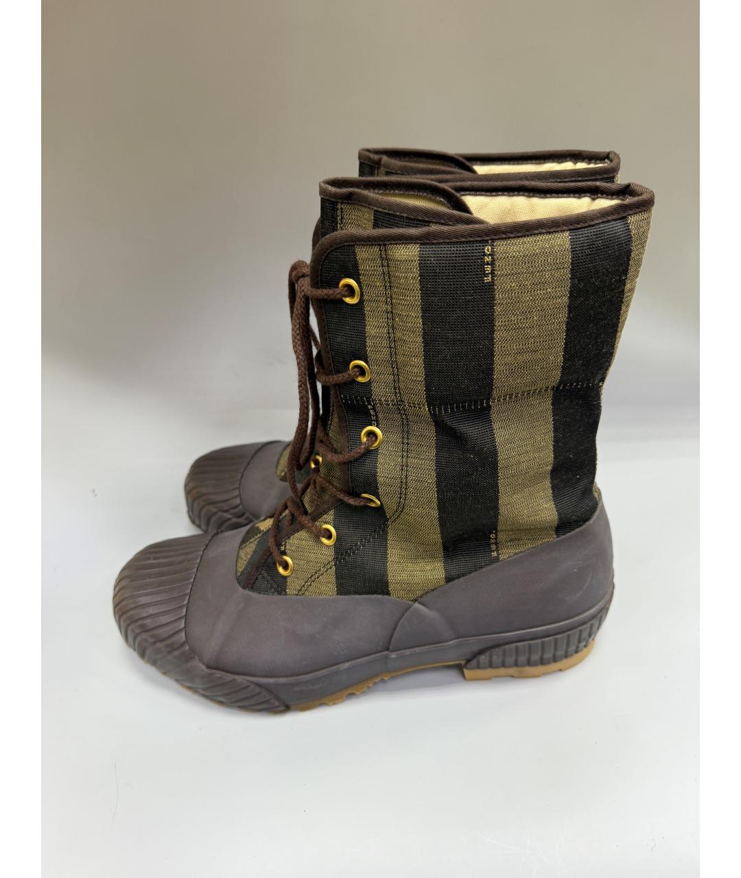 FENDI Мульти текстильные высокие ботинки, фото 10