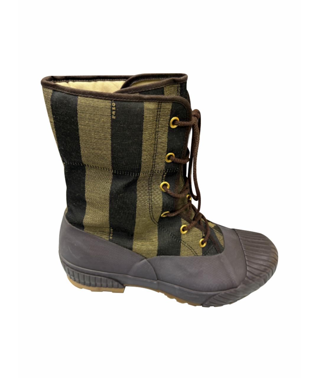 FENDI Мульти текстильные высокие ботинки, фото 1