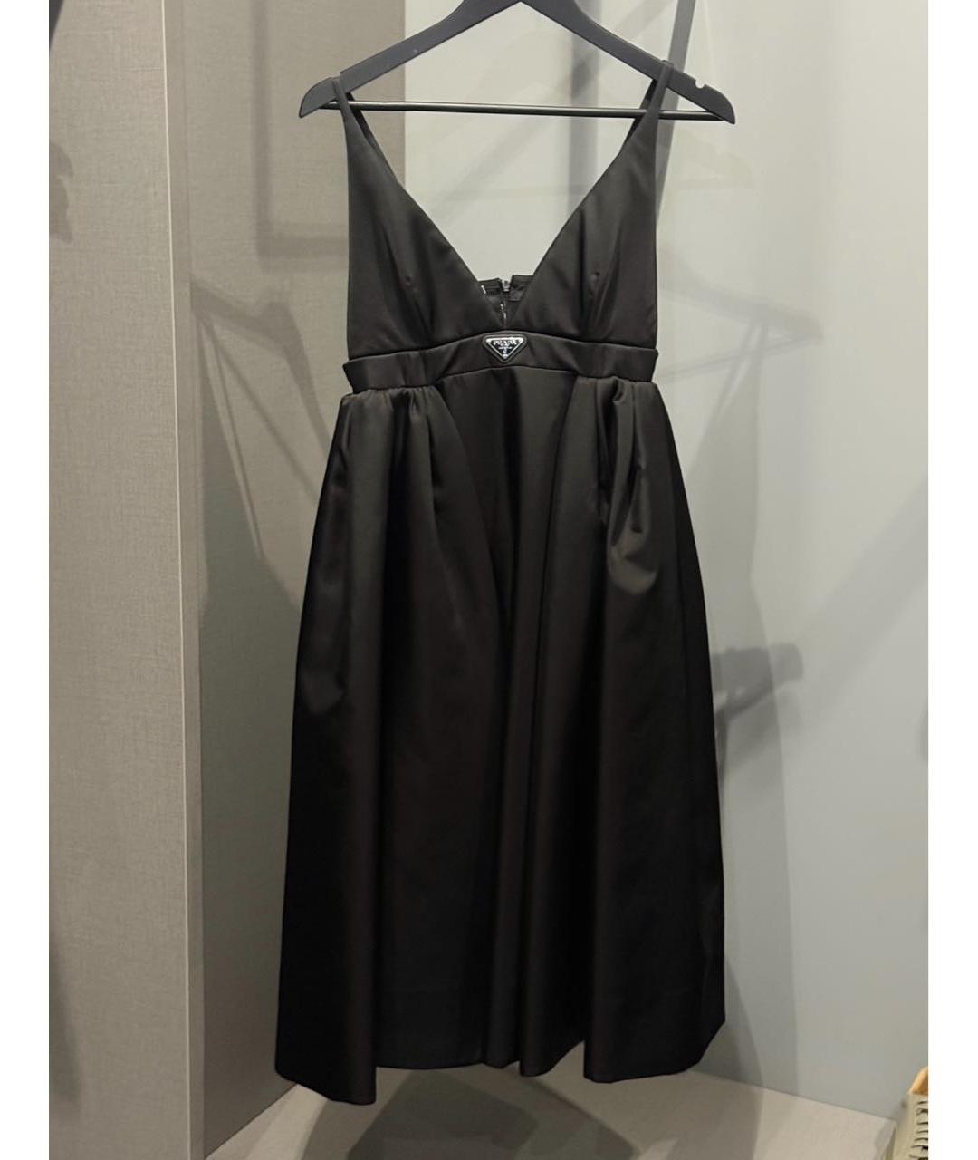 PRADA Черное хлопко-эластановое вечернее платье, фото 2