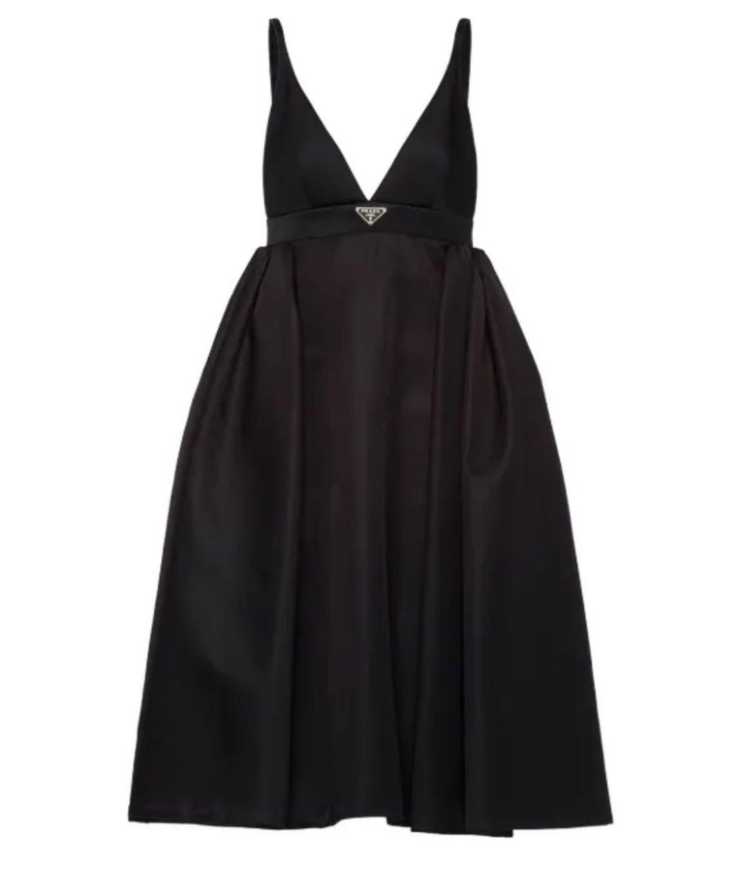 PRADA Черное хлопко-эластановое вечернее платье, фото 5