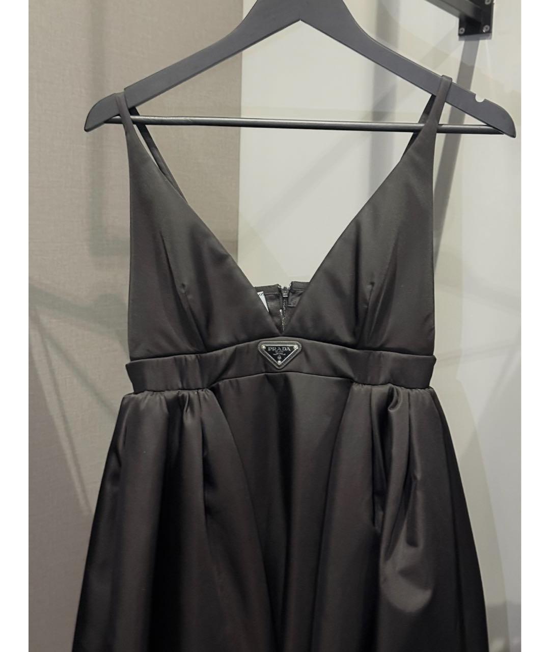 PRADA Черное хлопко-эластановое вечернее платье, фото 3