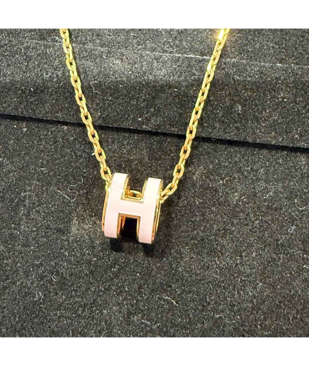 HERMES Розовая металлическая подвеска, фото 3