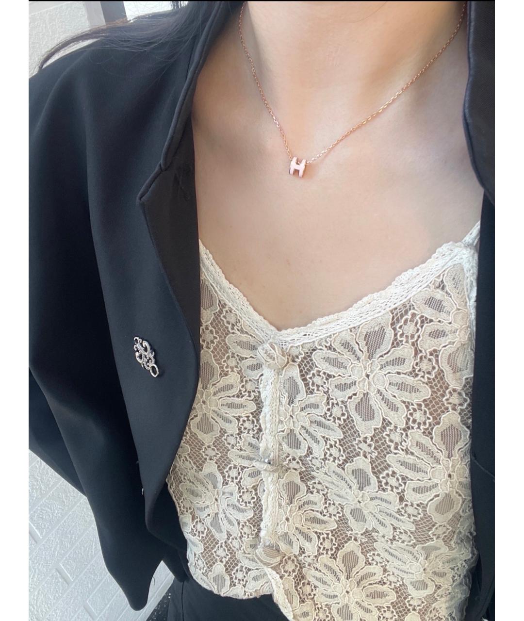 HERMES Розовая металлическая подвеска, фото 6