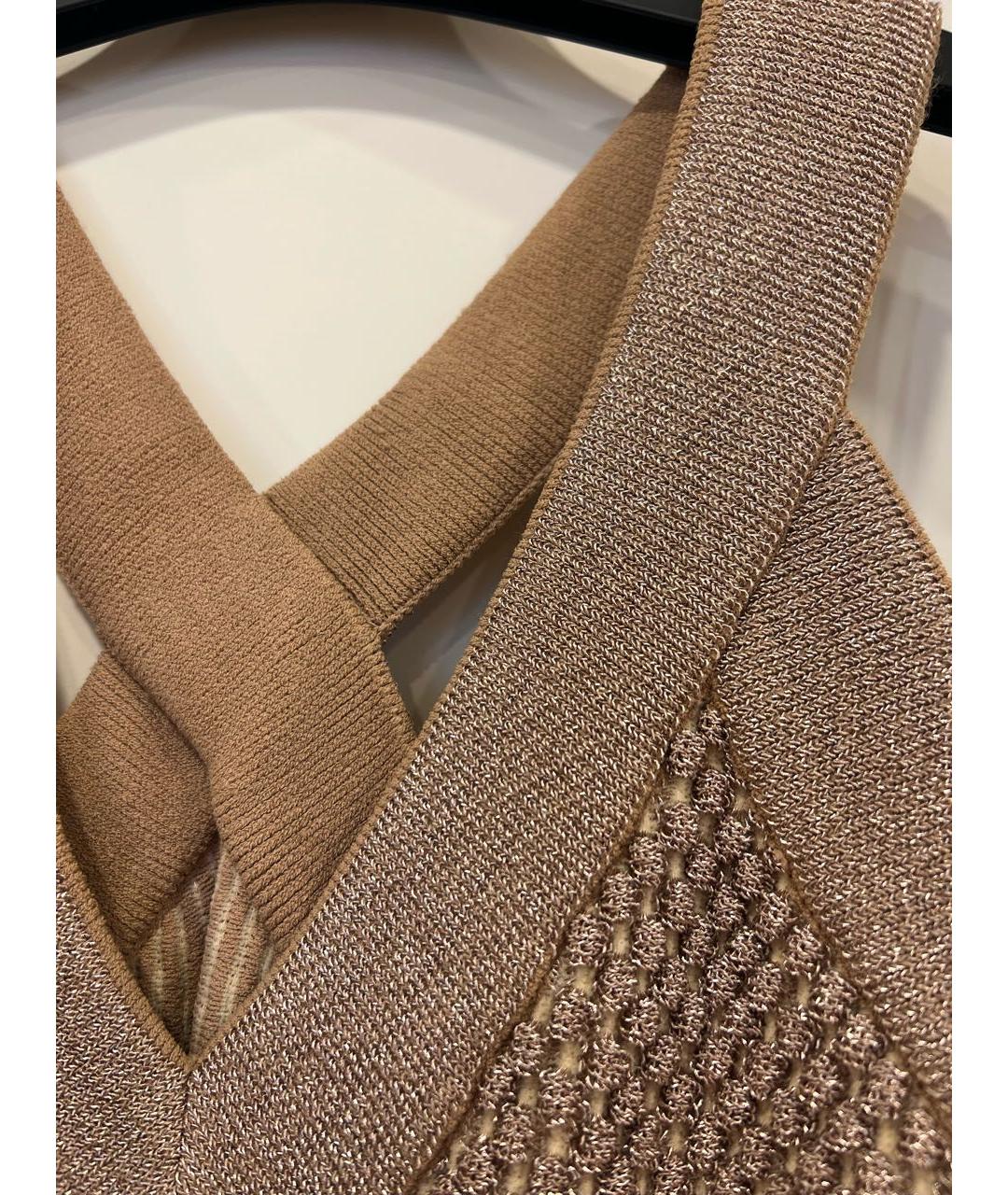 ALAIA Золотое вискозное коктейльное платье, фото 4