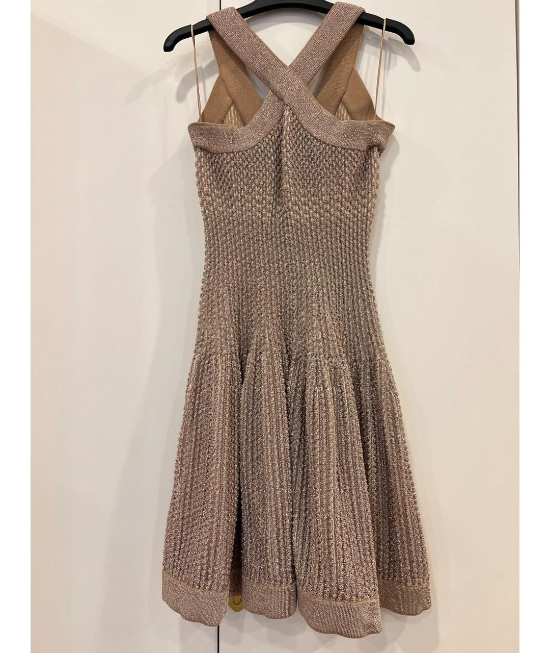 ALAIA Золотое вискозное коктейльное платье, фото 2