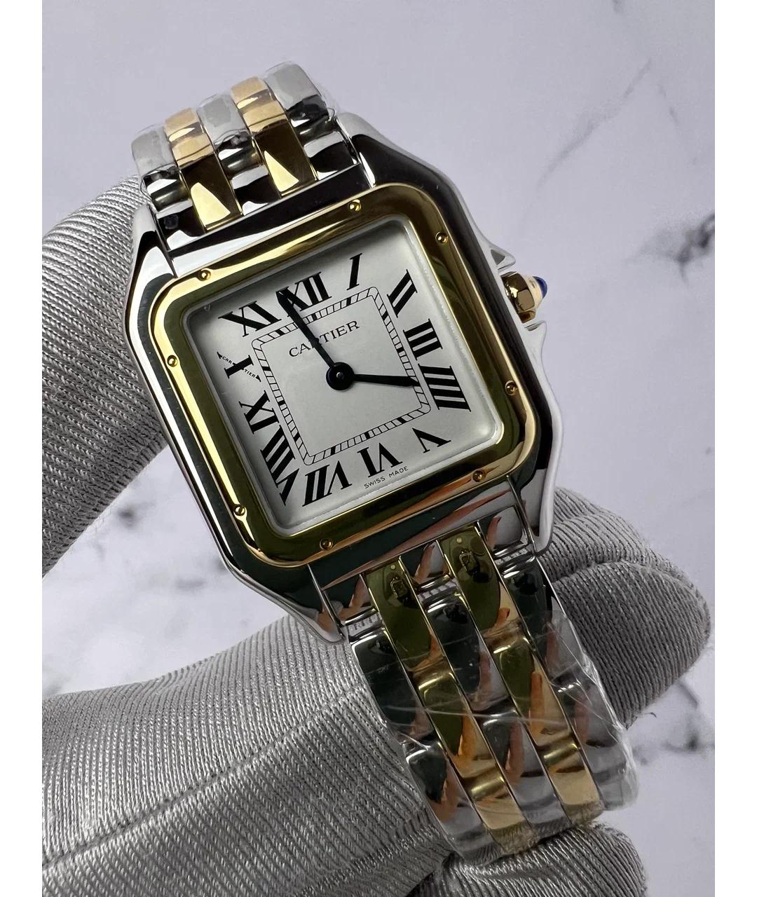 CARTIER Белые часы из желтого золота, фото 4