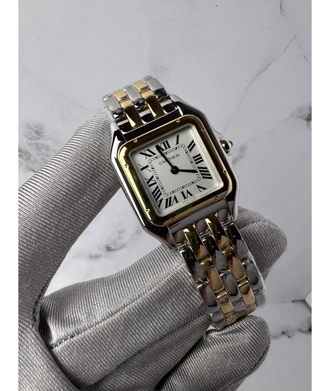 CARTIER Белые часы из желтого золота, фото 3