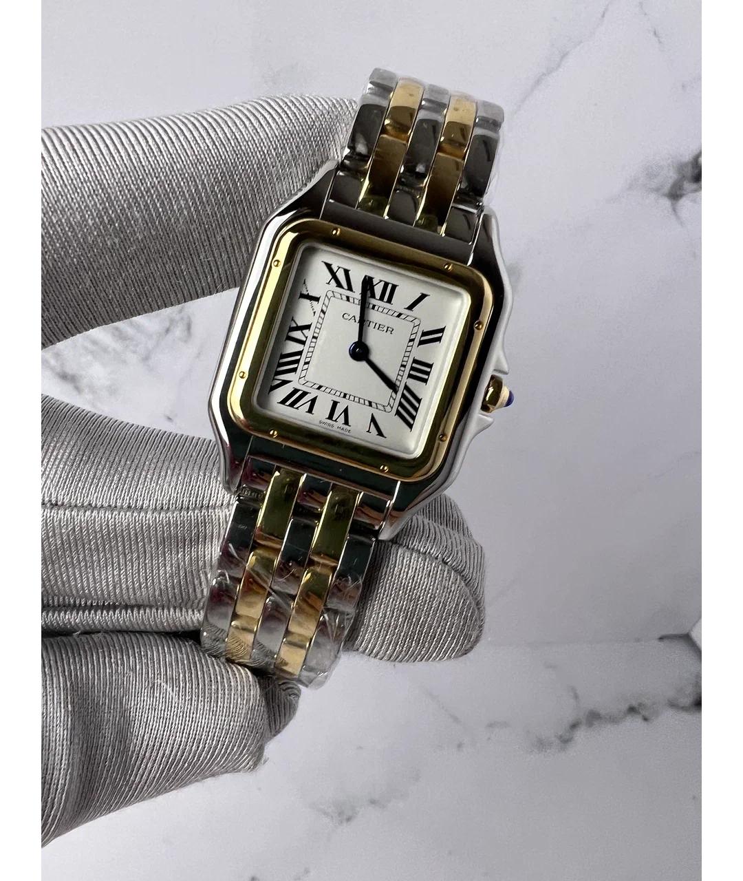 CARTIER Белые часы из желтого золота, фото 2