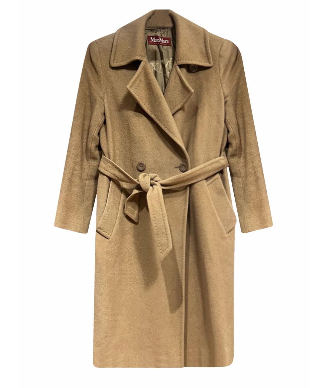 MAX MARA STUDIO Горчичное шерстяное пальто, фото 1