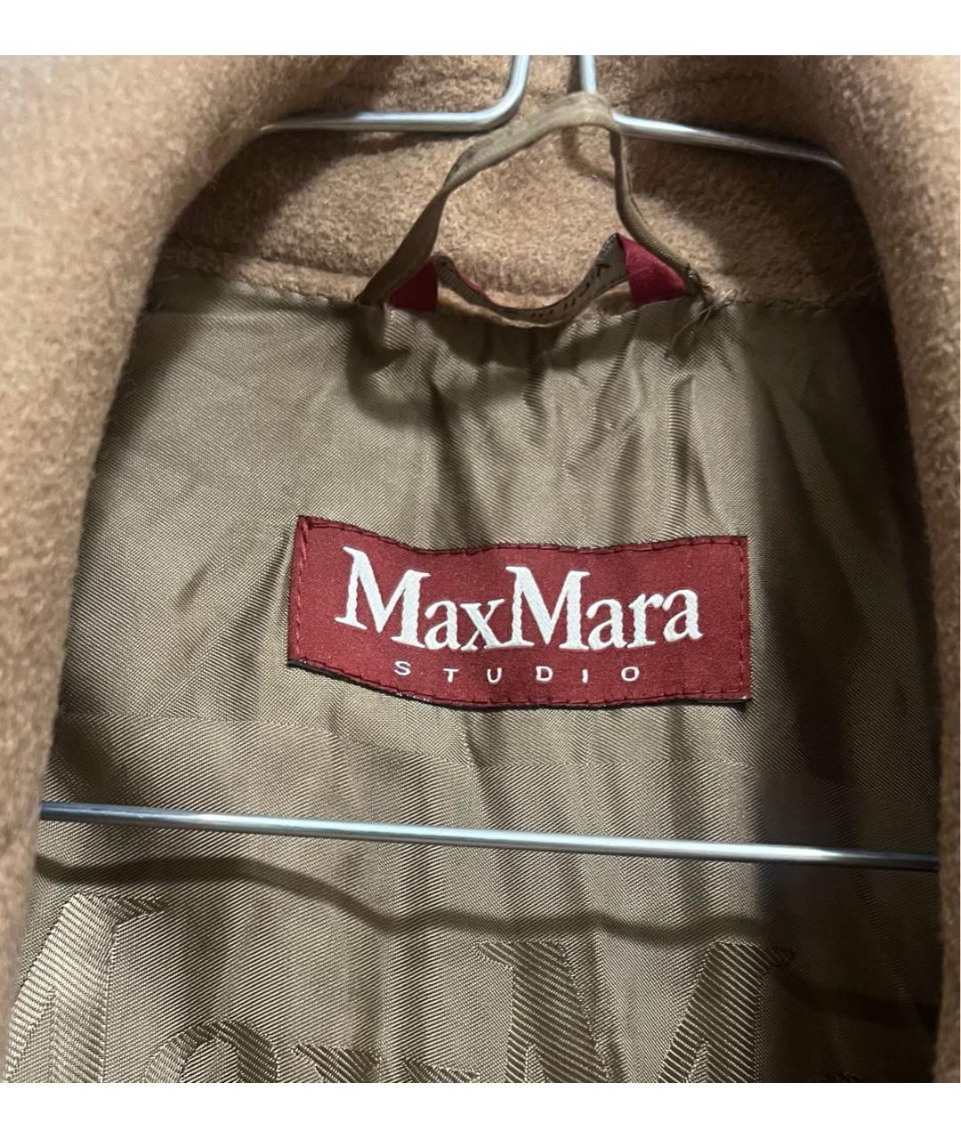 MAX MARA STUDIO Горчичное шерстяное пальто, фото 4