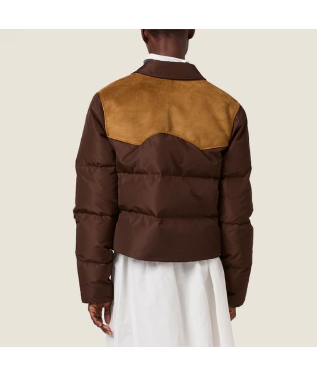 MIU MIU Коричневый замшевый пуховик, фото 4