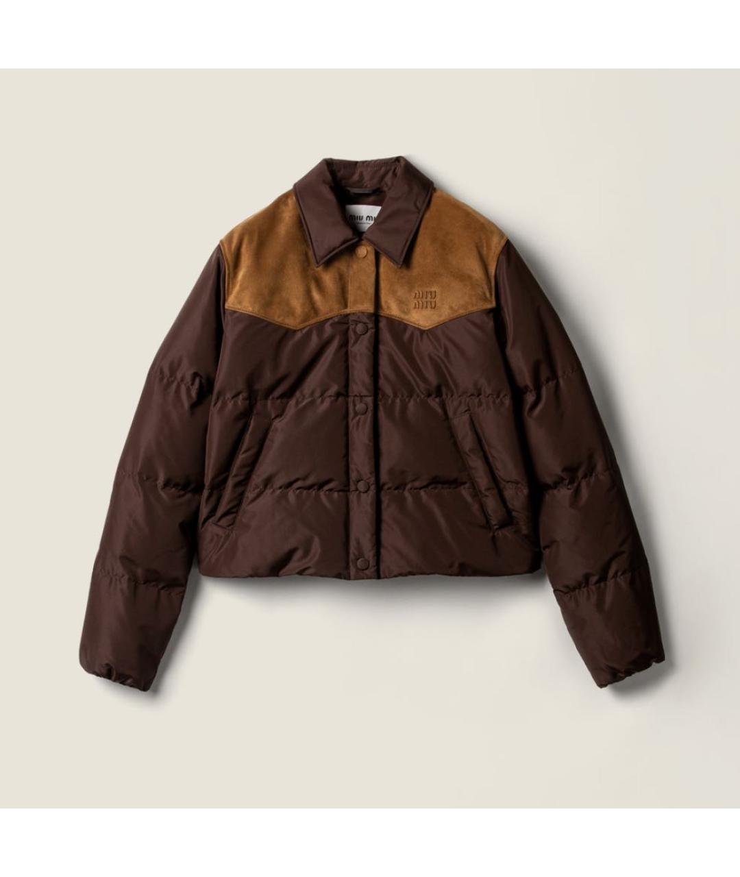 MIU MIU Коричневый замшевый пуховик, фото 5