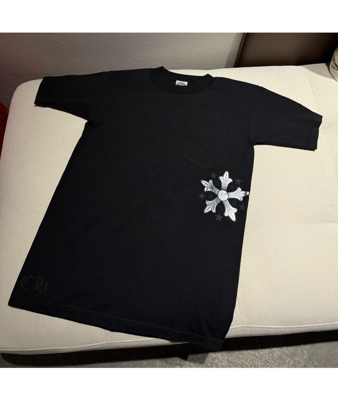 CHROME HEARTS Черная хлопковая футболка, фото 2