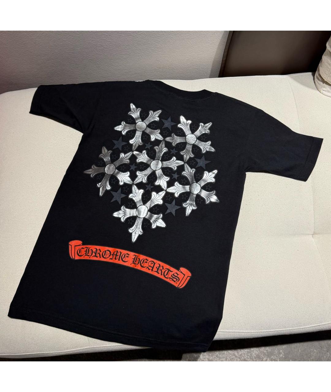 CHROME HEARTS Черная хлопковая футболка, фото 3