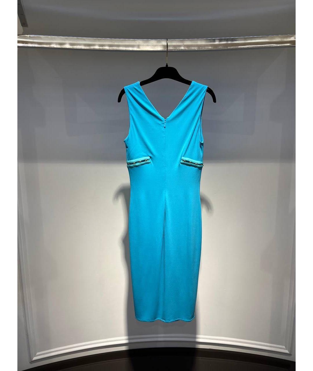 VERSACE Голубое повседневное платье, фото 2