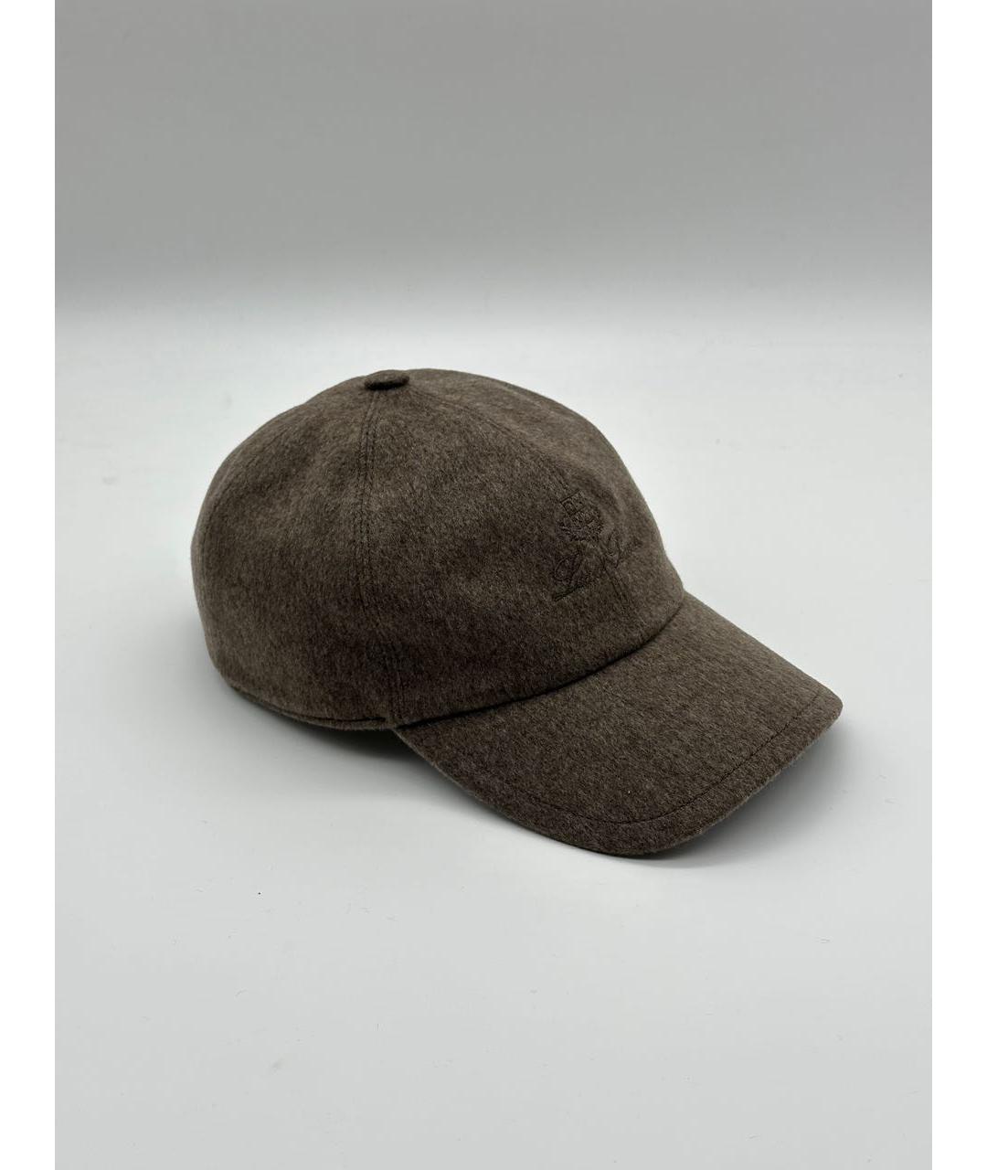 LORO PIANA Коричневая кашемировая кепка/бейсболка, фото 2