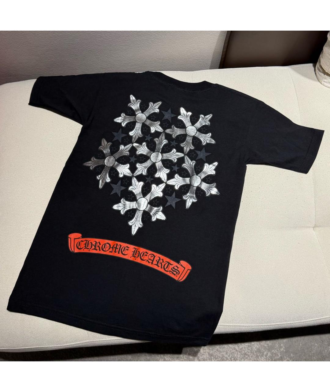 CHROME HEARTS Черная хлопковая футболка, фото 3