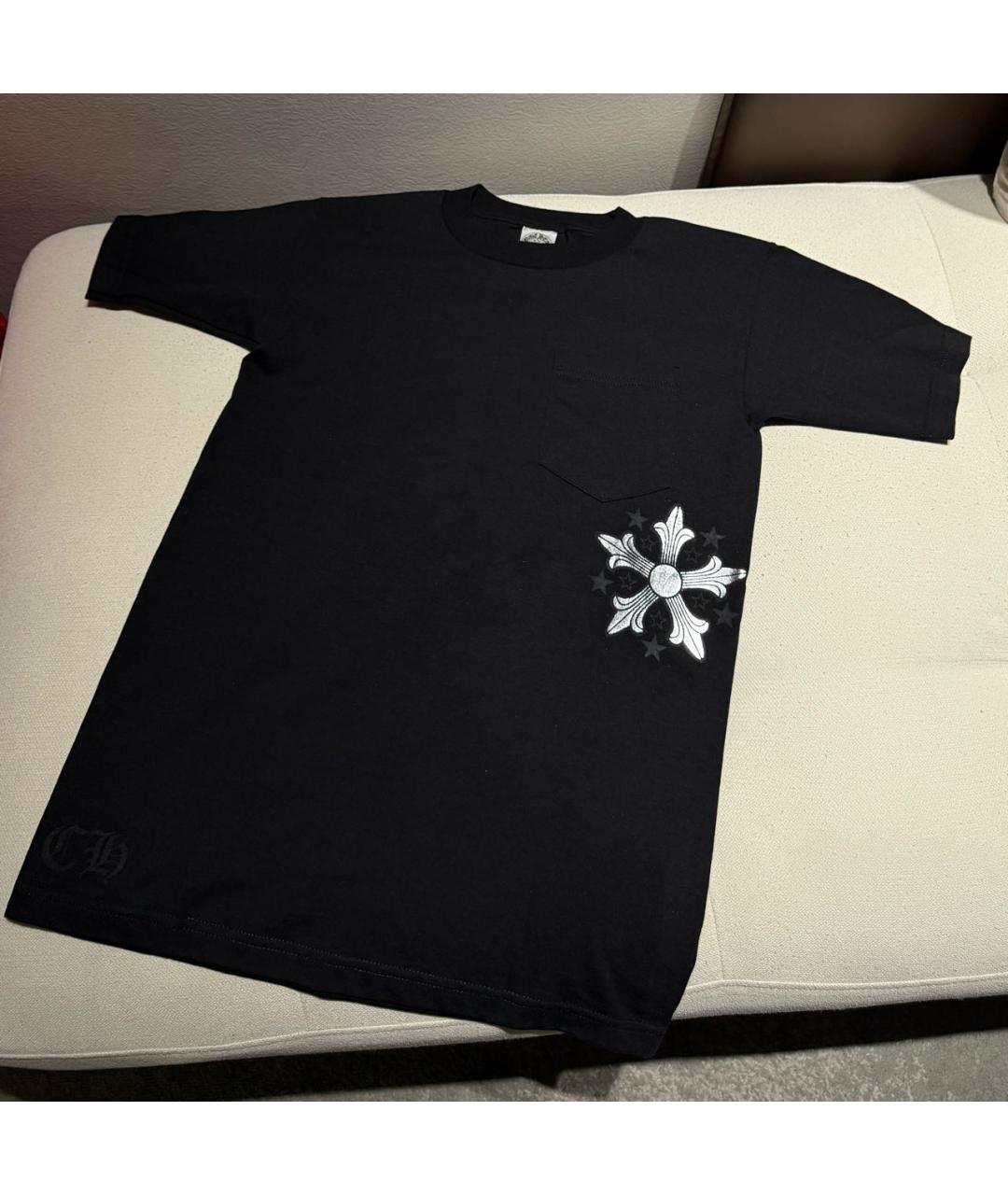 CHROME HEARTS Черная хлопковая футболка, фото 2