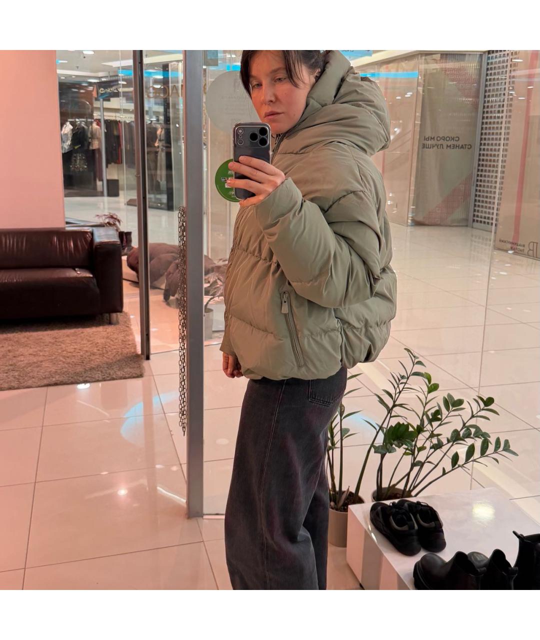 BACON Зеленый полиамидовый пуховик, фото 5